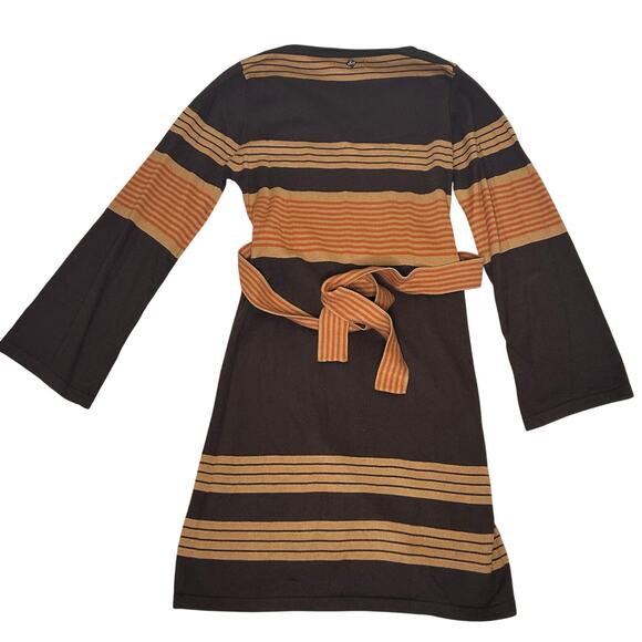 PrAna Sydney Striped Knit Bell Sleeve V-Neck Sweater‎ Belted Dress Sz S - Picture 5 of 9